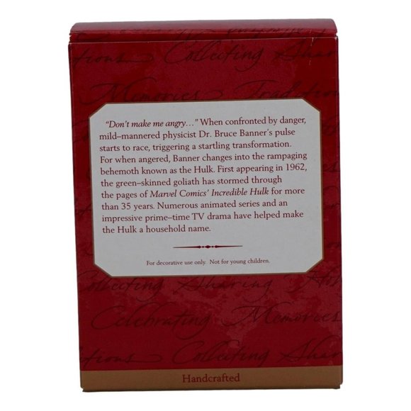 Hallmark Keepsake Ornament Marvel Comics The Incredible Hulk Handcrafted - Picture 7 of 10